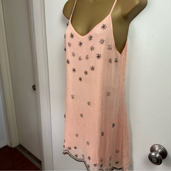 RAGA Orange Stargazing Embellished Beaded Pearl Jeweled Scalloped Hem Dress XS - Picture 3 of 16